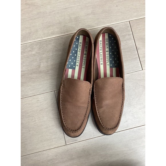 Denim & Supply Ralph Lauren Sandi Brown Leather Loafer Men Slip On Shoes 13 D main image 6